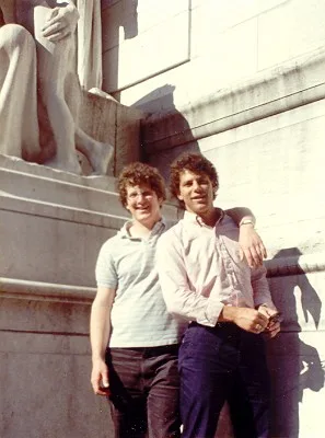 My brother and I at the New York Public Library